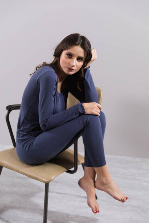 Longsleeve modal kobalt