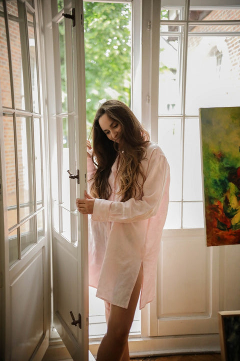 Koszula oversize Follie baby pink