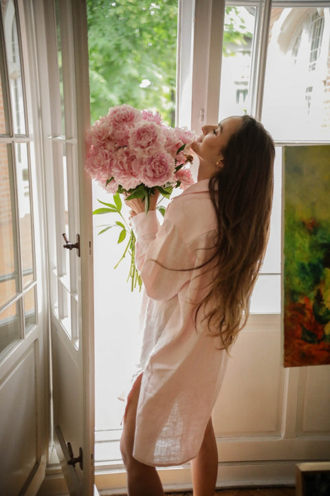 Koszula oversize Follie baby pink
