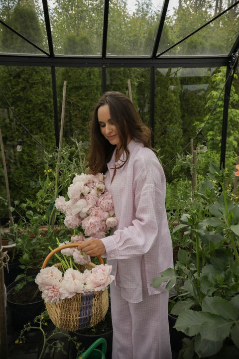 Vichy pink palazzo set