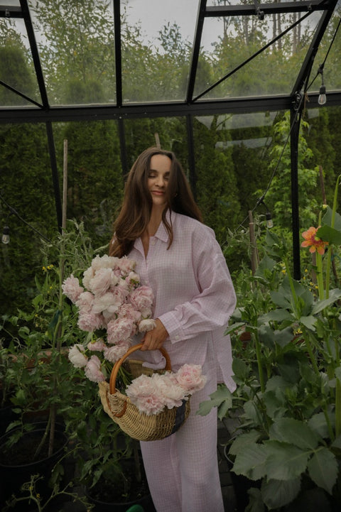 Vichy pink palazzo set