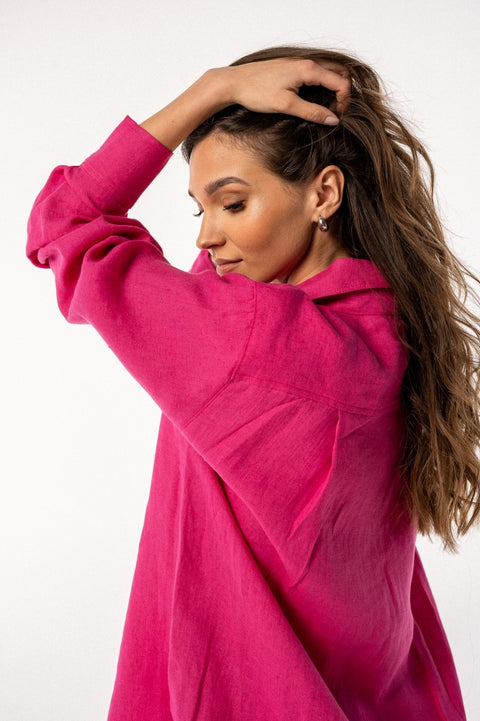 Koszula oversize Follie strong pink