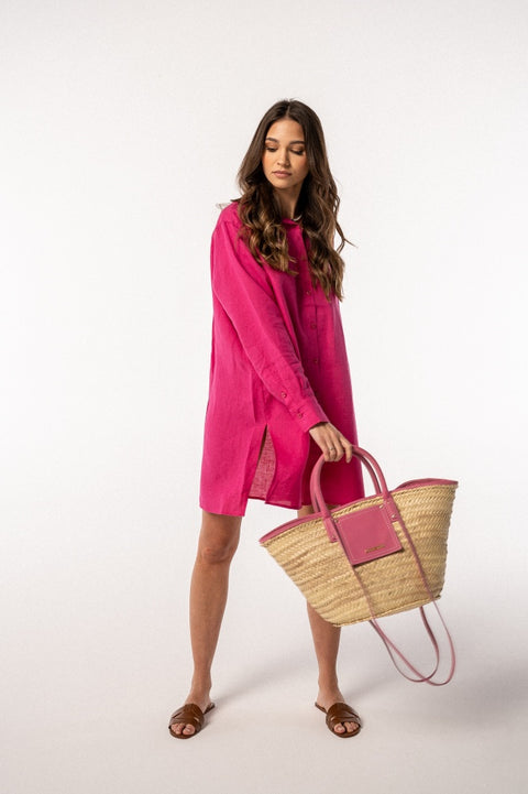 Koszula oversize Follie strong pink