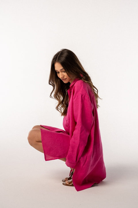 Koszula oversize Follie strong pink
