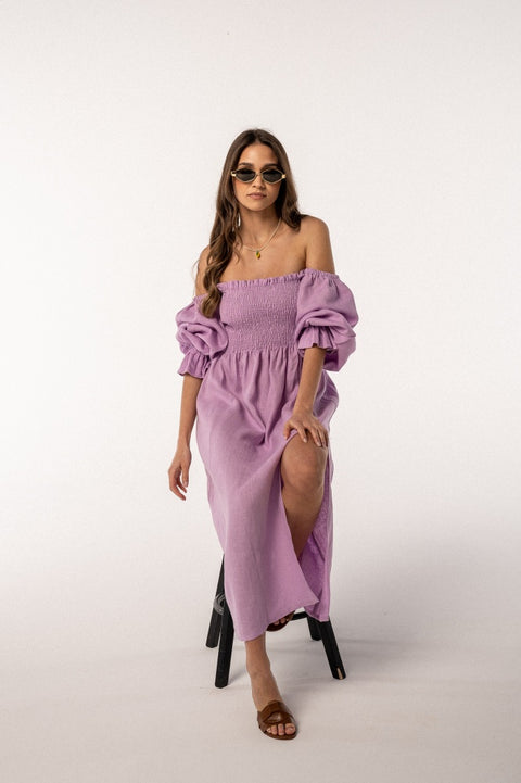 nessa midi dress Nessa lavender midi – NUBES sleepwear