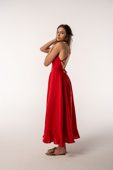 Zoe midi czerwona