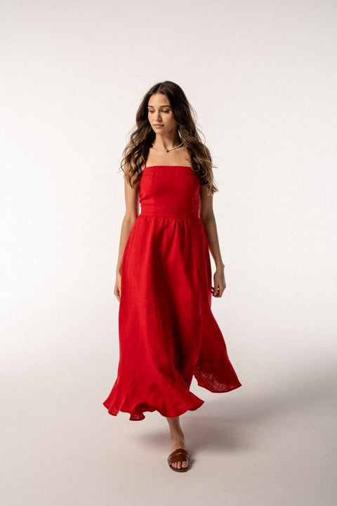 Zoe red midi