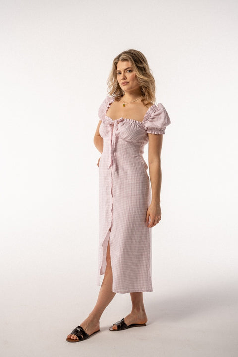 Carmen midi vichy pink