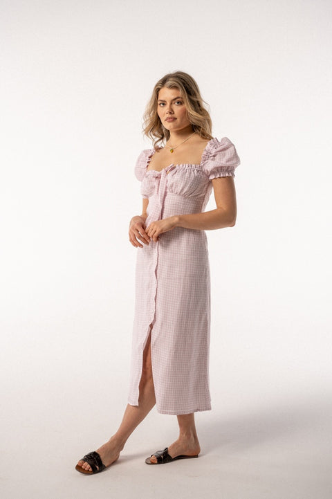 Carmen midi vichy pink