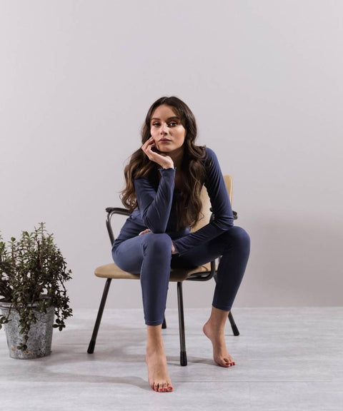 Longsleeve modal kobalt